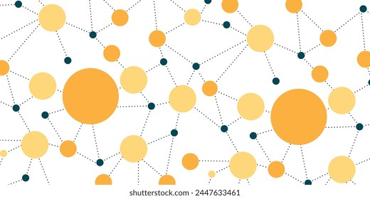 Abstract background of interrelated particles. Social media relationship background