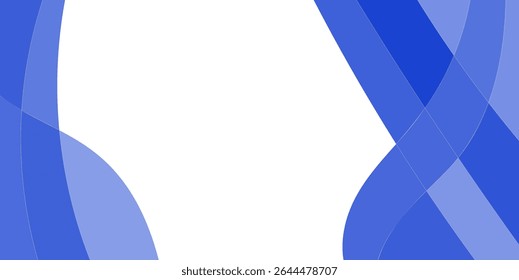 Fundo abstrato com interseção, formas curvas, azul claro no branco