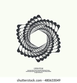 Abstract background with intersecting geometric shapes. Rotating star geometry. 