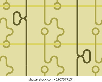 Abstract background of intersecting lines. Light yellow organic tiled wallpaper. Seamless vector geometric pattern.