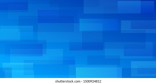 Abstract background of intersecting rectangles consisting of dots, in blue colors