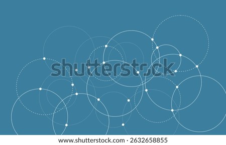 Abstract background with intersecting rings, circles and dots. Connection circles background. Minimal abstract background. Vector Illustration . EPS 20 . 
