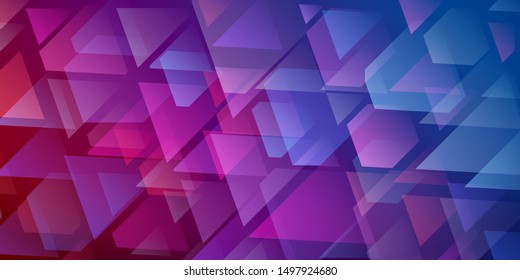 Abstract background of intersecting triangles and polygons in purple and blue colors