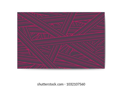 Abstract Background of Interwoven Pink and Grey Stripes in Hipster Style. Trendy Geometric Template. Lines Background. Abstract Geometric Background for Wallpaper, Banner, Poster, Web Design, Cover.