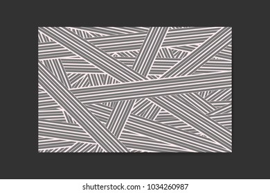 Abstract Background of Interwoven Pink and Grey Stripes in Hipster Style. Trendy Geometric Template. Lines Background. Abstract Geometric Background for Wallpaper, Banner, Poster, Web Design, Cover.