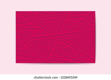 Abstract Background of Interwoven Pink Stripes in Hipster Style. Trendy Geometric Template. Lines Background. Abstract Geometric Background for Wallpaper, Banner, Poster, Web Design, Cover.