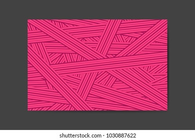 Abstract Background of Interwoven Pink Stripes in Hipster Style. Trendy Geometric Template. Lines Background. Abstract Geometric Background for Wallpaper, Banner, Poster, Web Design, Cover.