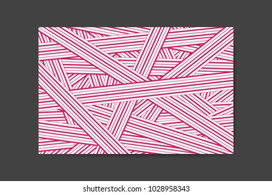 Abstract Background of Interwoven Pink and White Stripes in Hipster Style. Trendy Geometric Template. Lines Background. Abstract Geometric Background for Wallpaper, Banner, Poster, Web Design, Cover.