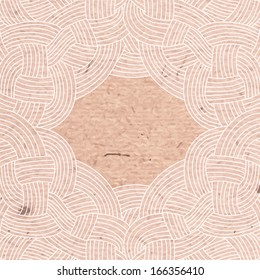 Abstract background of interwoven strands of on the cardboard. Vector illustration.