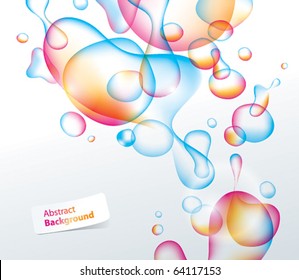 Resumen del fondo de las gotas de agua iridiscentes. Ilustración vectorial.