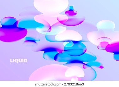 Fondo Abstractas de burbujas de agua iridiscentes. Coloridas Formas de Vector.