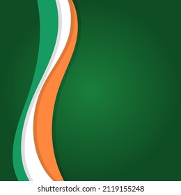 abstract background with irish flag colors ribbon, st. patrick or ireland independence vector template