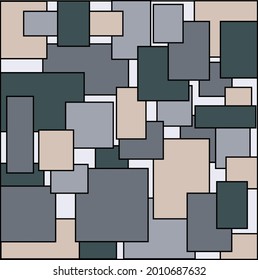 abstract background. an irregular arrangement of gray rectangles. rectangular pattern for wall decoration