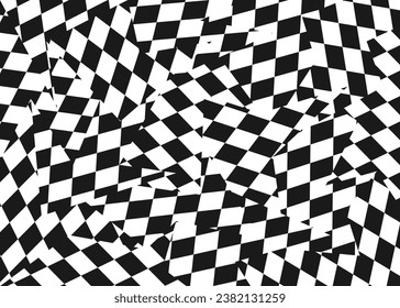 Abstract background with irregular chequered flag pattern