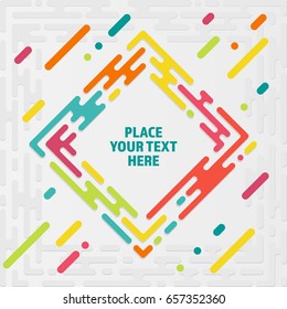 Abstract background from irregular dynamic parallel rounded lines with space for text. Flat style.