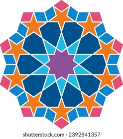 Abstract background with Islamic ornament, Arabic geometric texture.geometric islamic with colorfull pattern