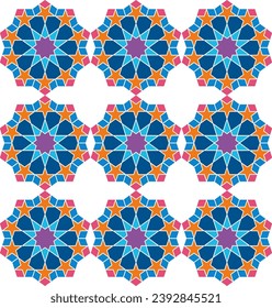 Abstract background with Islamic ornament, Arabic geometric texture.geometric islamic with colorfull pattern
