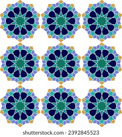 Fondo abstracto con ornamento islámico, textura geométrica árabe.islamismo geométrico con patrón colorido
