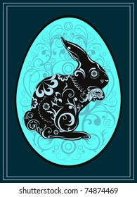 abstract background with isolated beautiful decorated easter egg, vector illustration
