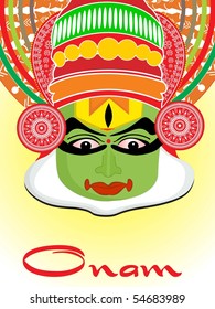 abstract  background with isolated bharatnatyam actor face