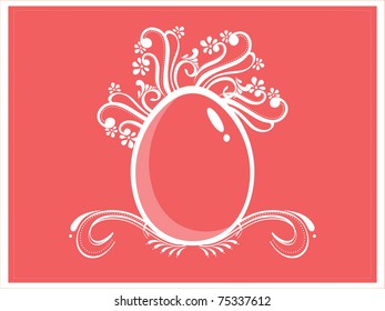 abstract background with isolated floral decorated egg