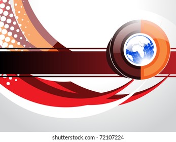 abstract background with isolated globe, vector illustration
