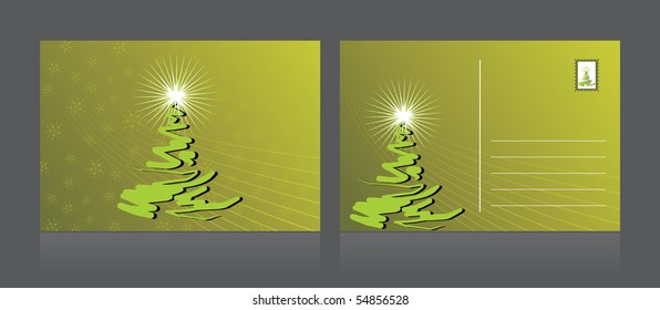 abstract background with isolated merry xmas postcard