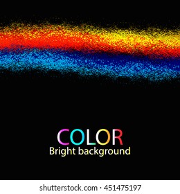 Abstract background isolated on black background. Brush strokes . Colored illustration . Rainbow .