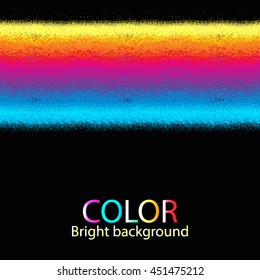 Abstract background isolated on black background. Brush strokes . Colored illustration . Rainbow .