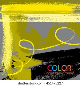 Abstract background isolated on black background. Brush strokes . Colored illustration .