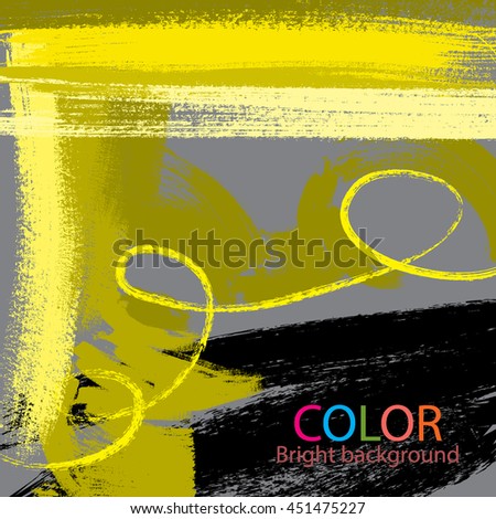 Abstract background isolated on black background. Brush strokes . Colored illustration .