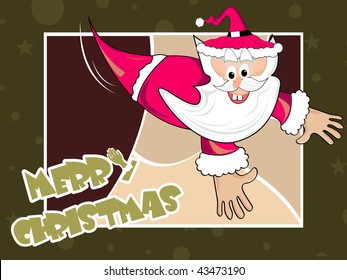 abstract background with isolated santa claus, illustration