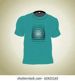 fondo abstracto con camiseta verde marino aislada