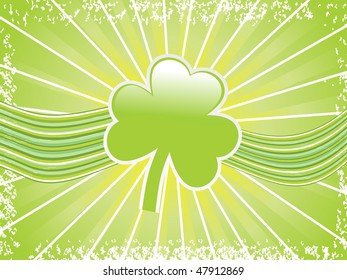 abstract background with isolated shamrock bloom