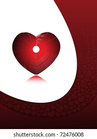 abstract background with isolated shiny maroon heart