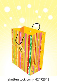 fondo abstracto con bolsa de compra aislada