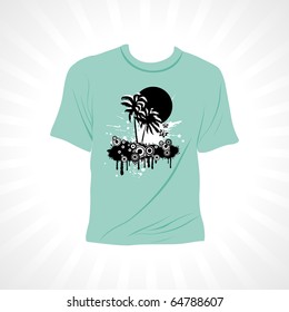 abstract background with isolated tshirt, vector illustration