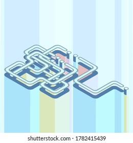 Abstract background with isometric elements.