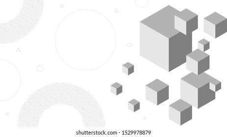 Abstract background with isometric elements of a cube box. With retro or vintage colors. Background for posters, banners, flyers, and website landing pages.