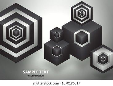 Abstract background isometric shape of hexagons and cubes. Design element for business / web design / print / presentation. Vector illustration