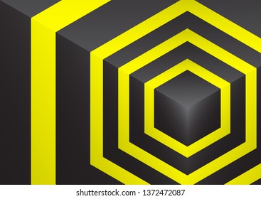 Abstract background isometric shape of hexagons and cubes. Design element for business / web design / print / presentation. Vector illustration
