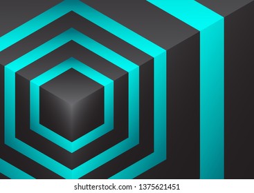 Abstract background isometric shape of hexagons and cubes. Design element for business / web design / print / presentation. Vector illustration