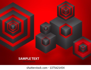 Abstract background isometric shape of hexagons and cubes. Design element for business / web design / print / presentation. Vector illustration