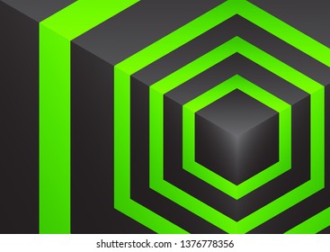 Abstract background isometric shape of hexagons and cubes. Design element for business / web design / print / presentation. Vector illustration