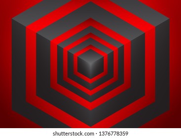 Abstract background isometric shape of hexagons and cubes. Design element for business / web design / print / presentation. Vector illustration