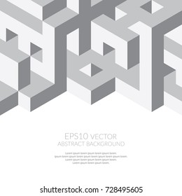 Abstract background in isometric style. Build of three-dimensional shapes.