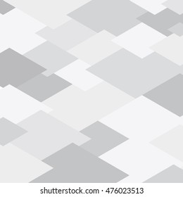 Abstract background in isometric style. Monochrome image. Shades of gray. Rhombuses.