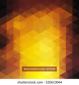 Abstract background in isometric style. Shades of gold. The metallic luster.