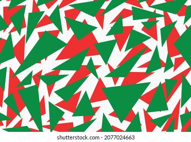 Abstract background with Italian color theme irregular triangle pattern