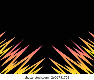 Abstract background with jagged gradient spikes pattern and with some copy space area